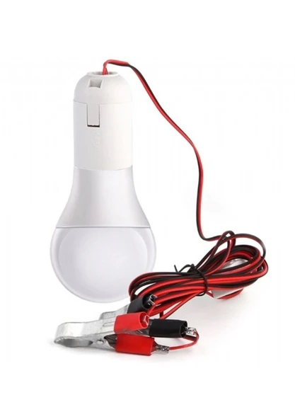 12 VOLT 5 WATT - 1.8 METRE Kablolu  SEYYAR Ampul - ANAHTARLI LED AMPUL - Aküye Takılabilen 12v Ampul ürün görseli 1