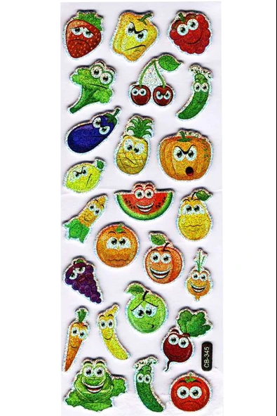 Sticker Kabartmalı Sticker Defter Planlayıcı Etiket (cb345) 16x7 cm- Meyveler ürün görseli 1