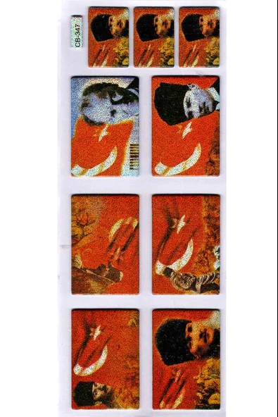 Sticker Kabartmalı Sticker Defter Planlayıcı Etiket (cb347) 16x7 cm- Türk Bayraklı Atatürk ürün görseli 1