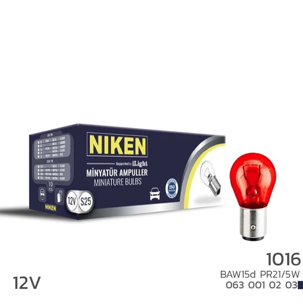 12V 1016 Ampul YT (PR21/5W) Kırmızı BAW15D (10'lu) ürün görseli 1