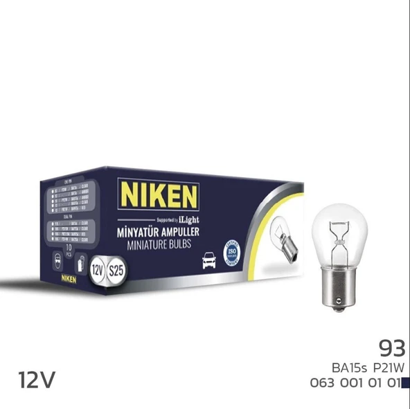 12V 93 Ampul (P21W) BA15S (10'lu) ürün görseli 1