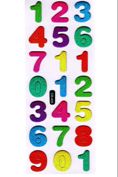 Sticker Kabartmalı Sticker Defter Planlayıcı Etiket (cb405) 16x7 cm- Renkli Sayı Rakam ürün görseli 1