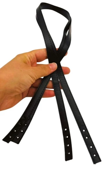 Angel Çanta Aksesuar Slim Model 70x1.2 cm Suni Deri Siyah Renk Çift Çanta Sapı ürün görseli 1