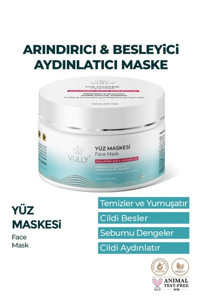 Arındırıcı Besleyici Aydınlatıcı Yüz Için Kil Maskesi 150 Ml (hyaluronıc Acıd - Avacado Oıl) ürün görseli 1