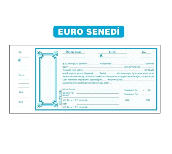 JokeyKırtasiye EURO Senet Karnesi (20 yaprak) ürün görseli 1