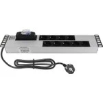 19'' 2U 9'Lu Schuko Sigortalı Aluminyum Rack Kabin Grup Priz Pdu ürün görseli 1