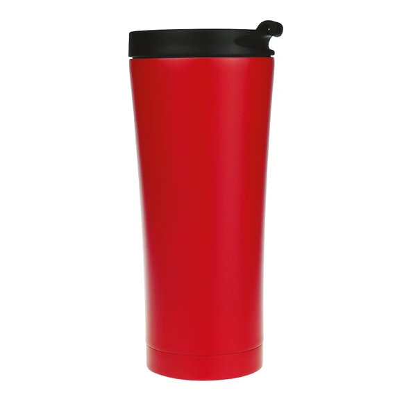 Paslanmaz Çelik Termos Bardak 450 ml – Sızdırmaz Kapaklı Seyahat Mug Kırmızı ürün görseli 1