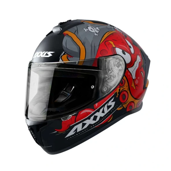 AXXIS DRAKEN GARGLEN MAT SİYAH-KIRMIZI FULLFACE KASK ürün görseli 1