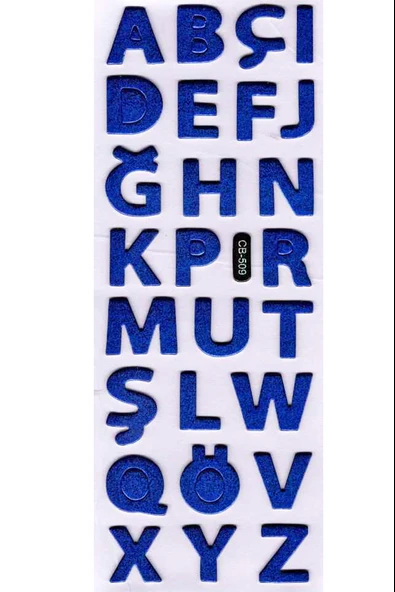 Sticker Kabartmalı Sticker Defter Planlayıcı Etiket (cb509) 16x7 cm- Mavi Harfler ürün görseli 1