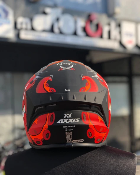PTTAVM: AXXIS DRAKEN GARGLEN MAT SİYAH-KIRMIZI FULLFACE KASK