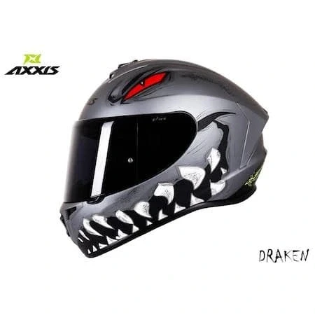 AXXIS DRAKEN FORZA SİYAH-GRİ FULLFACE KASK (SİYAH+ŞEFFAF CAMLI) ürün görseli 1