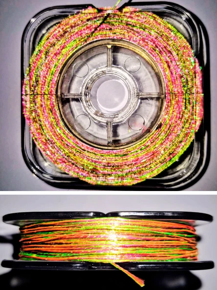 ea genset Hazır Çapari Kombini Boru Sim Ultraviyole Uv Neon Fıstık Yeşili - Pembe Makarada ürün görseli 1