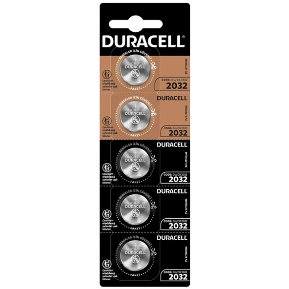 Duracell CR2032 Lityum Düğme Pil (5'li Paket) ürün görseli 1
