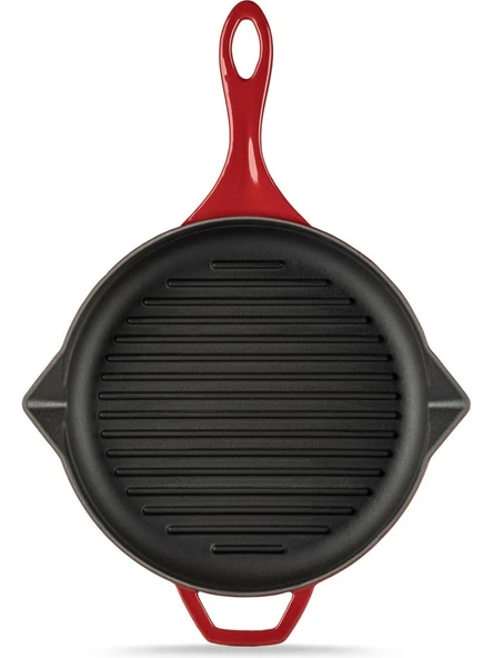 Hosse Yuvarlak Döküm Grill Izgara Tava 24CM Kırmızı Hs Y Gtv 24 ürün görseli 1