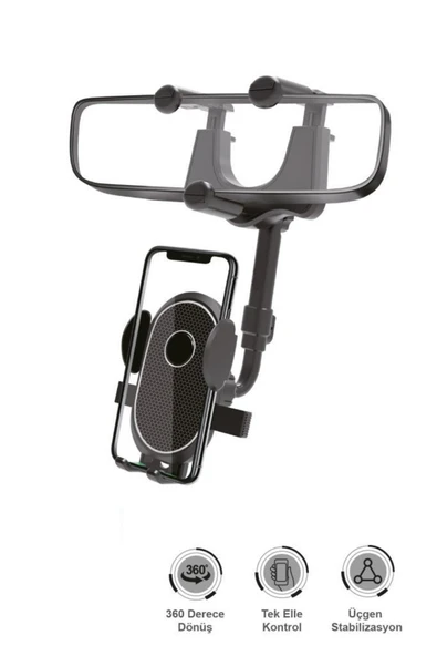 034 Siyah 360 Derece Dönebilen Güçlü Telefon Tutucu ürün görseli 1
