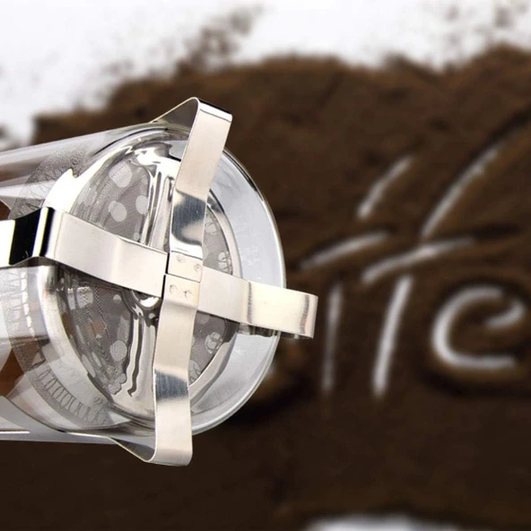 Ahşap Detaylı 350 ml Cam French Press - Resim 3