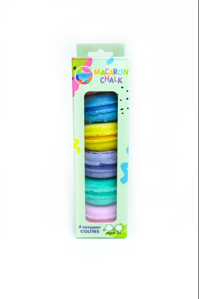 6 lı Renkli Yumuşak Macaron Tebeşir Seti - Resim 3