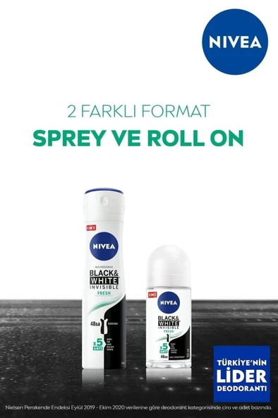 Nivea Invisible For Black & White Roll- On Kadın Fresh 50 ml - Resim 6
