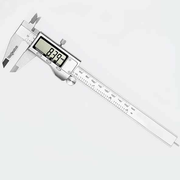 Metal Dijital Kumpas 150 mm Paslanmaz LCD Ekran Hassas Ölçüm Aleti Atölye Endüstriyel Kullanım ürün görseli 1