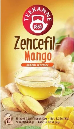 TEEKANNE BİTKİ ÇAYI ZENCEFİL MANGO KAFEİN İÇERMEZ 20Lİ  2GX20:40GR ürün görseli 1