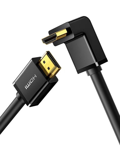 UGREEN HDMI 4K Cable Male to Male 90 Degree Black 2m, 10173 ürün görseli 1