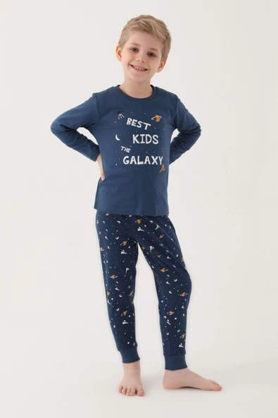Roly Poly 3177 Best Kids The Galaxy Erkek Çocuk Uzun Kol Pijama Takım ürün görseli 1