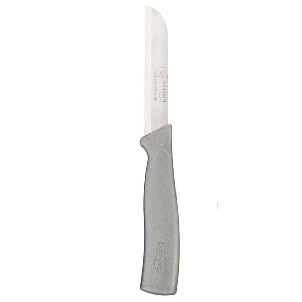 Solingen Sedefli Gümüş/Gri Meyve Bıçağı – 18,5 cm, Tırtıklı Ağız, Paslanmaz Alman Çeliği (Tekli) ürün görseli 1