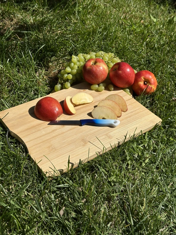 Solingen Ebruli Mavi Tırtıklı Meyve Bıçağı – 18,5 cm, Paslanmaz Alman Çeliği, Ergonomik Sap (Tekli) ürün görseli 1
