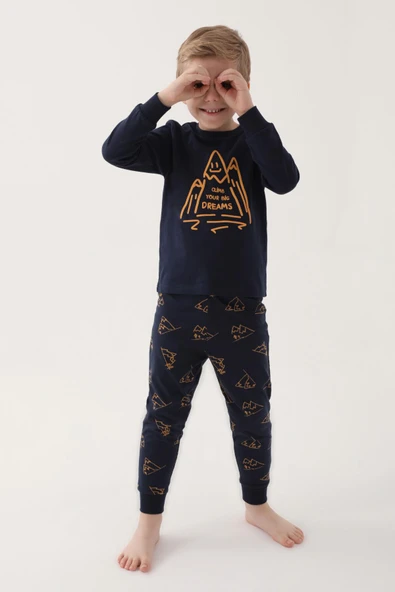 Roly Poly 3171 Garson Aspire To İnside Erkek Çocuk Uzun Kol Pijama Takım ürün görseli 1