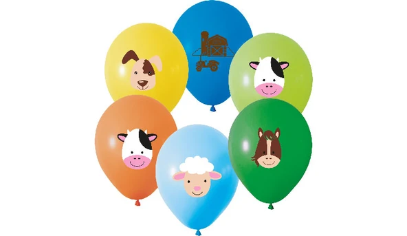 Çiftlik Hayvanları Baskılı Balon 8 Adet - Resim 2