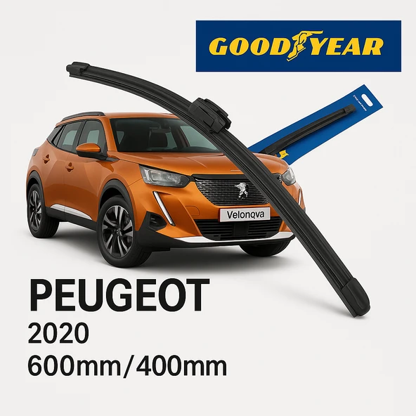 Velonova GOOD YEAR 2’li Set Muz Tipi Silecek Takımı Peugeot 2008 2020-2024 Ön Cam Sileceği 600mm-400mm ürün görseli 1