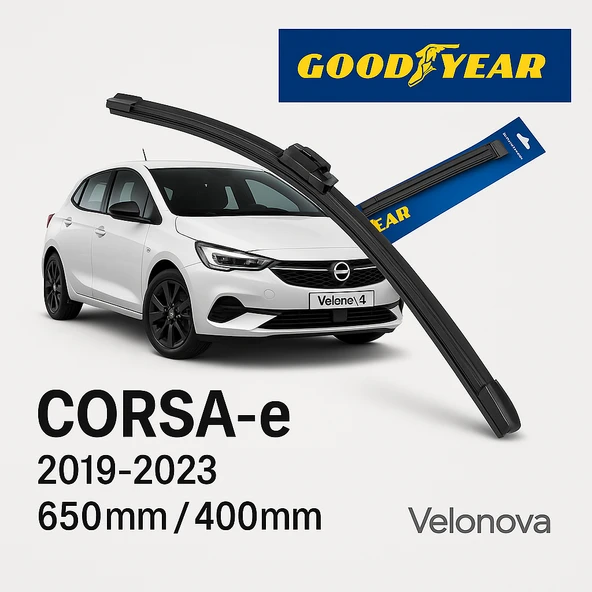 Velonova GOOD YEAR 2’li Set Muz Tipi Silecek Takımı Opel Corsa E 2006-2019 Ön Cam Sileceği 650mm-400mm ürün görseli 1