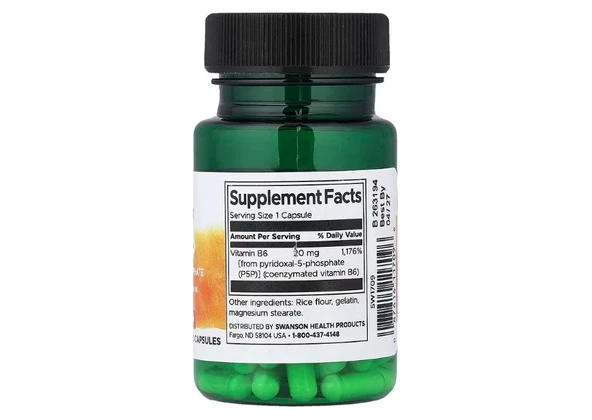 Swanson, P-5-P, 20 mg, 60 Capsules - Resim 2
