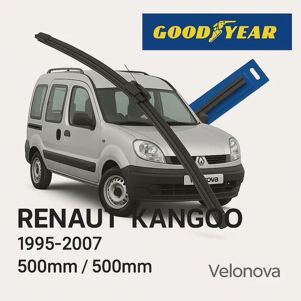 Velonova GOOD YEAR 2’li Set Araca Özel Silecek Takımı Renault Kangoo 1995-2007 Ön Cam Sileceği 500mm-500mm ürün görseli 1