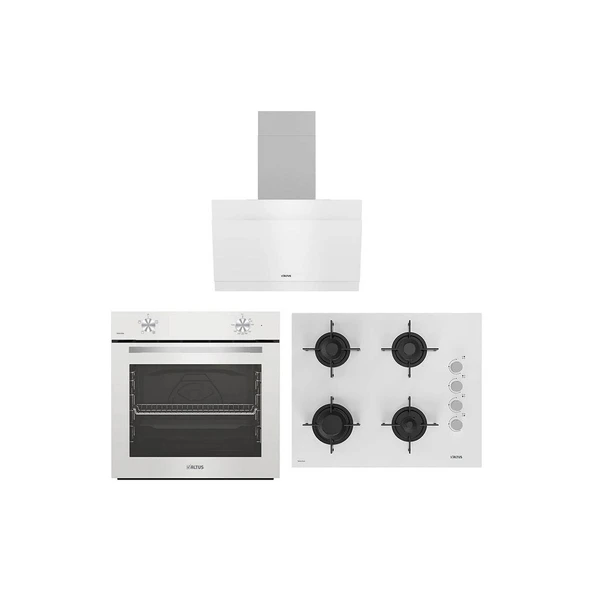 Altus Beyaz Cam Ankastre Set (Ala 310HW - Ala 159 Dhw - Ala 525 W) ürün görseli 1
