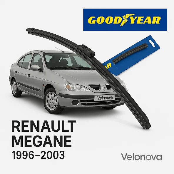Velonova GOOD YEAR 2’li Set Muz Tipi Silecek Takımı Renault Megane 1996-2003 Ön Cam Sileceği 550mm-500mm ürün görseli 1