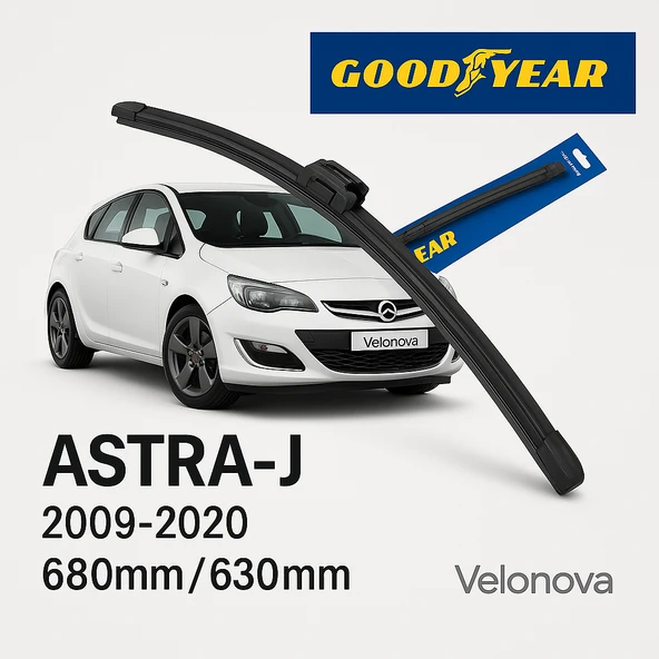 Velonova GOOD YEAR 2’li Set Muz Tipi Silecek Takımı Opel Astra J 2009-2020 Ön Cam Sileceği 680mm-630mm ürün görseli 1