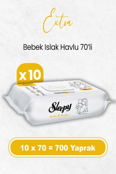 Sleepy Extra Islak Bebek Mendil 70 x 10 Adet (700 Yaprak) ürün görseli 1