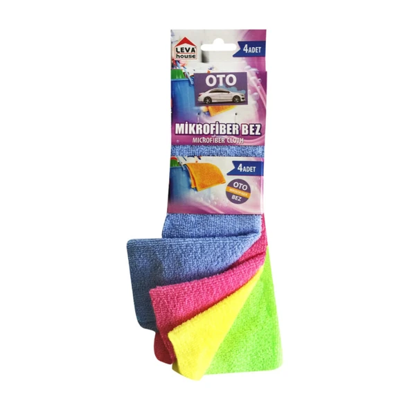 Leva House Mikrofiber Oto Temizlik Bezi 4lü Set ürün görseli 1