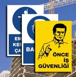 İnşaatlar İçin İş Güvenliği İkaz Levhaları 5 Adet ürün görseli 1