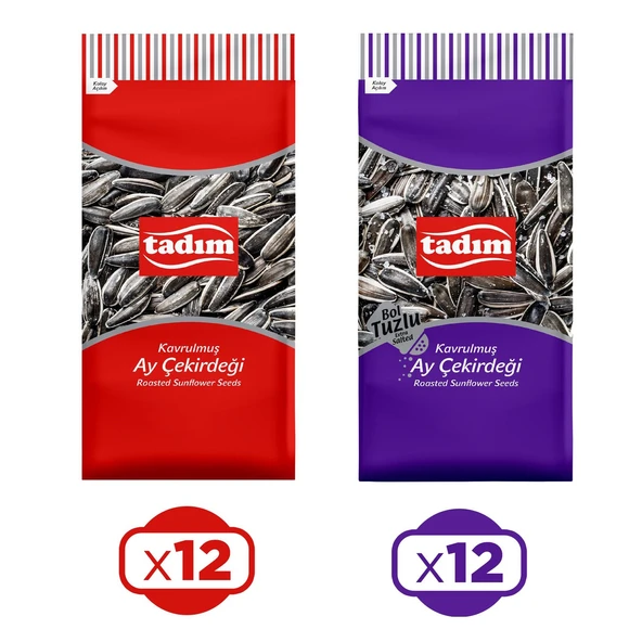 Tadım Ayçekirdeği 180 gr Kavrulmuş Siyah ve Bol Tuzlu 24 lu Karma Paket ürün görseli 1