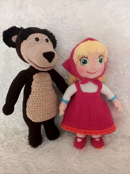 Doğa Bebek ve Koca Ayısı Amigurumi Organik Oyuncak ürün görseli 1