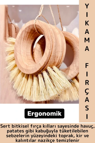 Ergonomik Kolay Tutuş Sert Bitkisel Kıllı Havuç Patates Pancar Turp Sebze Meyve Yıkama Fırçası ürün görseli 1