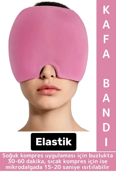 Premium Elastik Kadın Erkek Rahatlatıcı Soğuk Sıcak Kompress Jel Dolu Mıgren Ağrı Uyku Kafa Bandı ürün görseli 1