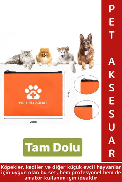 Portatif Dayanıklı Evcil Hayvan Kedi Köpek Tam Dolu Acil Durum İhtiyaç İlk Yardım Seti Çantası ürün görseli 1