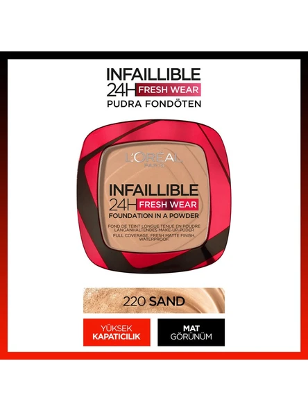 Loreal Paris İnfaillible 24H Fresh Wear 9 gr - 220 Sable Sand ürün görseli 1