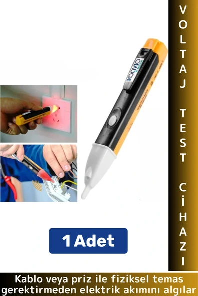 Kompakt Güvenlik Elektrik Kontrol Led Işıklı Hat Tespit Edici Temassız Kablo Priz Voltaj Test Cihazı ürün görseli 1