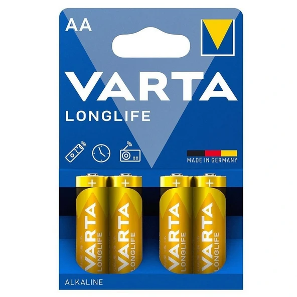 Varta Longlife AA 4'lü Alkalin Kalem Pil ürün görseli 1