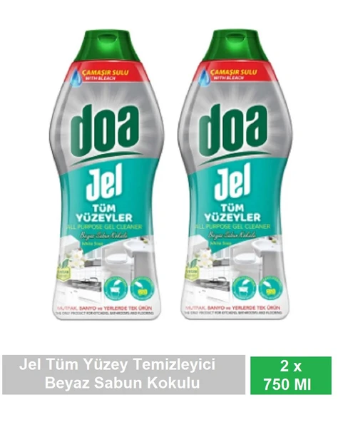 Doa Jel Tüm Yüzey Beyaz Sabun Kokulu Yüzey Temizleyici 750 Ml x 2 Adet ürün görseli 1