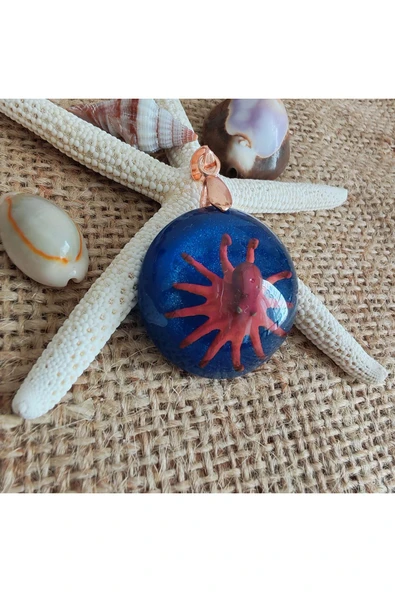 El Yapımı 3D Ahtapot Kolye Ucu (Hediyelik Paket olarak Kargolanır.) ürün görseli 1